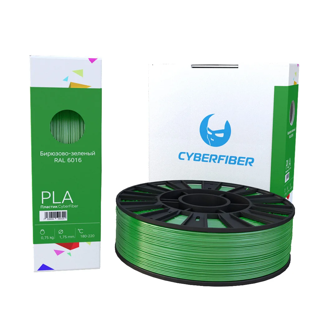 PLA пластик CyberFiber бирюзово-зеленый