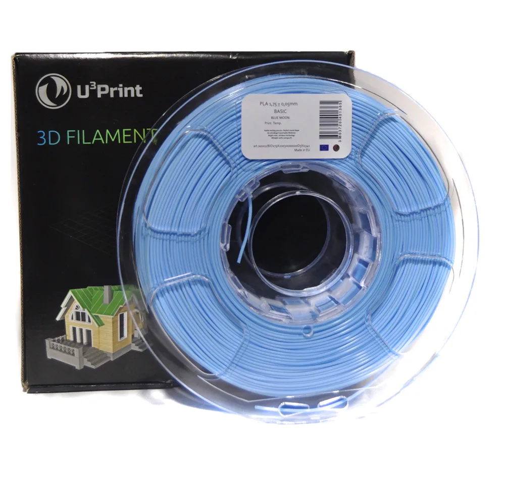 PLA basic пластик U3Print blue moon (голубой, светлый)