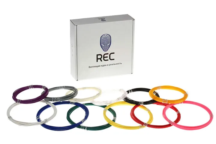 ABS пластик REC 1.75 мм (набор из 12 шт.)